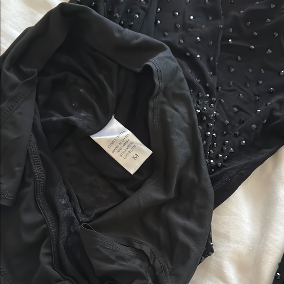 Black sheer sparkly Long Sleeve Bodysuit by Windsor size medium NWT - Picture 8 of 8